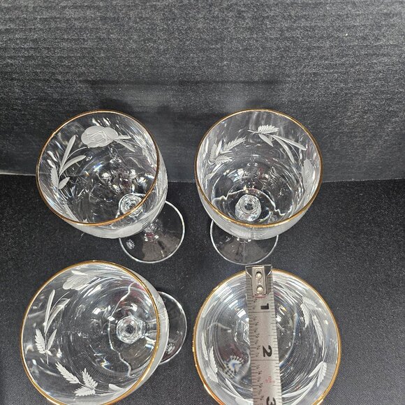 Royal Doulton Country Rose Gold Rim Crystal Tea Wine And Water Stemmed Glassware - Picture 12 of 12